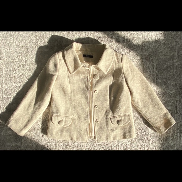 SUZY SHIER COLLARED CREAM XS JACKET BUTTON UP - Picture 4 of 9